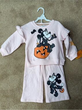 Disney Pink Minnie Mouse Halloween Pumpkin Two-Piece Set
